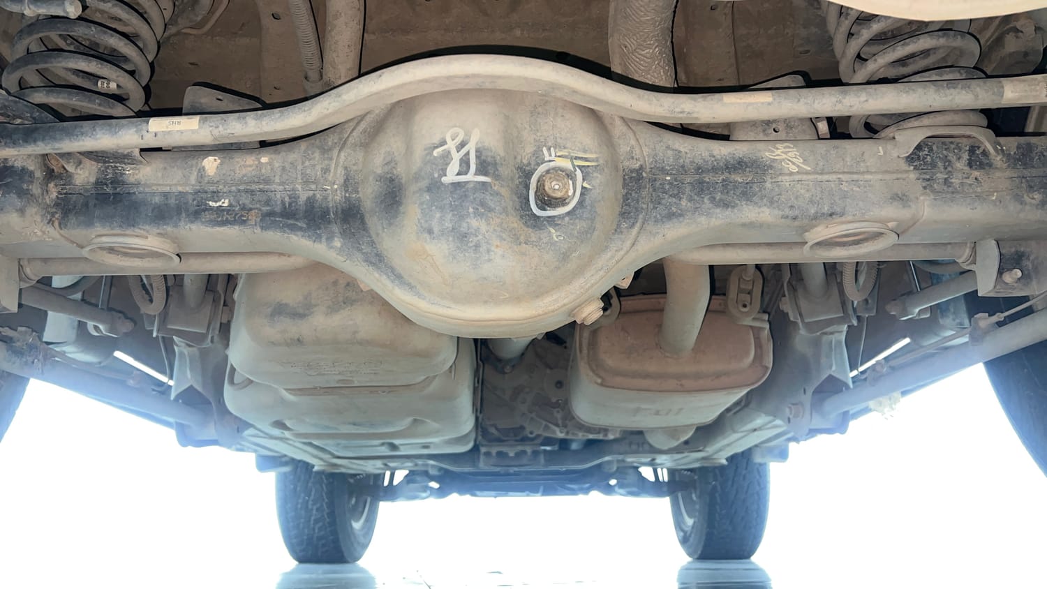 Used 2023 mahindra Thar LX Hard Top Diesel AT 4WD Diesel Automatic extra REAR UNDERBODY VIEW (TAKEN FROM REAR)