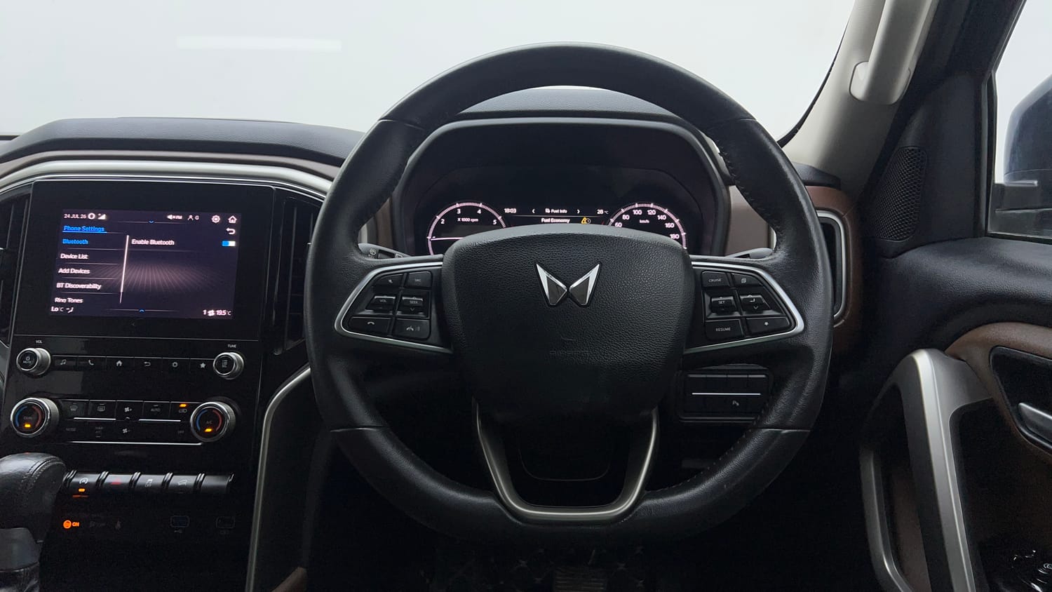 Used 2023 Mahindra Scorpio N Z8 L Petrol AT 7 STR Petrol Automatic interior STEERING VIEW