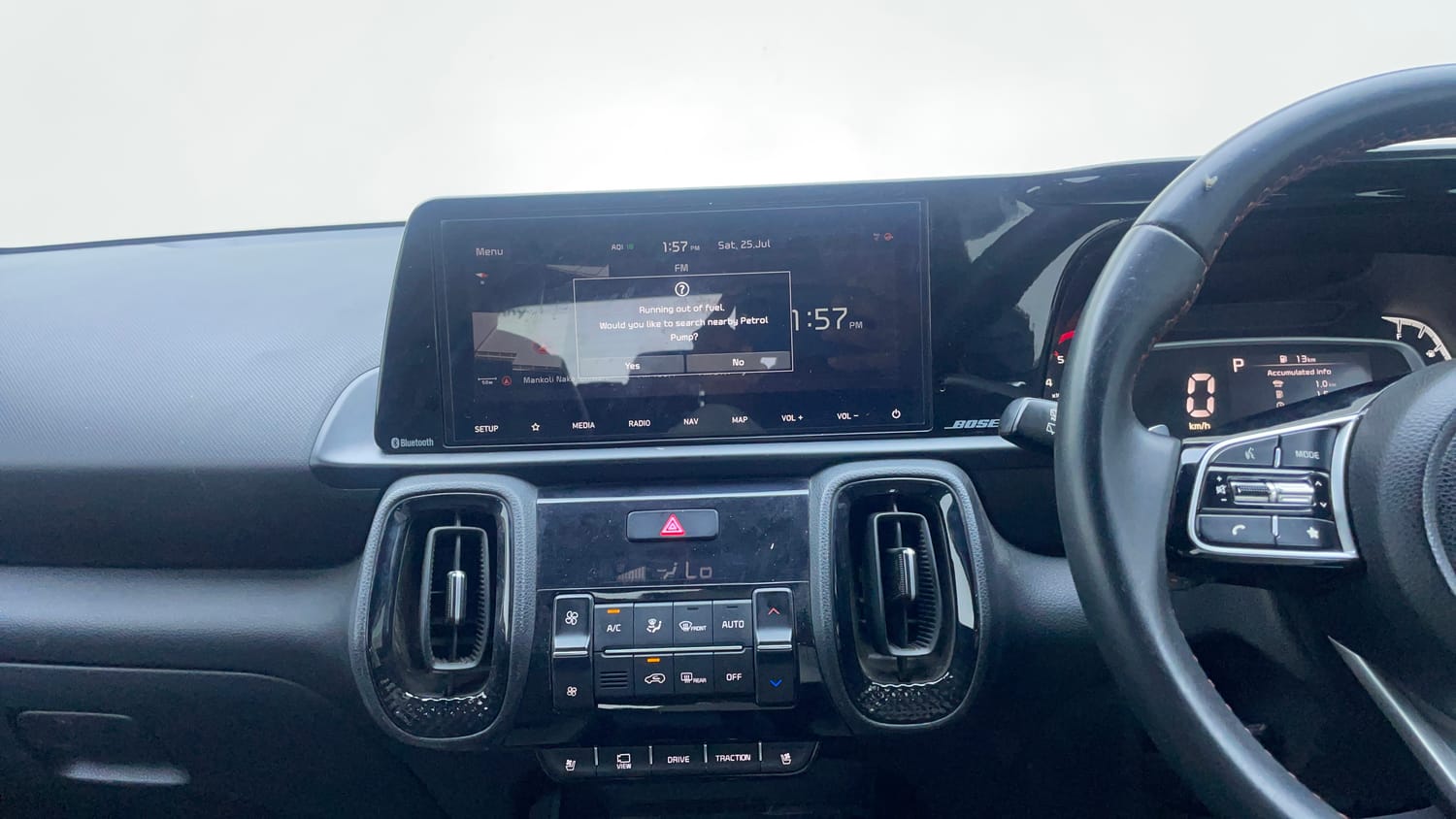 Used 2023 Kia Sonet X Line 1.5 Diesel AT Diesel Automatic interior MUSIC SYSTEM & AC CONTROL VIEW
