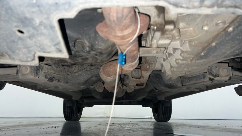 Used 2023 Tata Nexon Fearless Plus S 1.2 Revotron Petrol 7DCA DT Petrol Automatic extra FRONT LEFT UNDERBODY VIEW