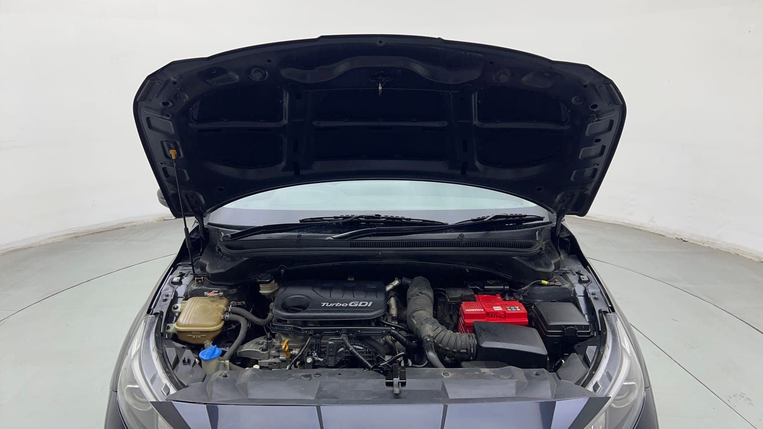 Used 2022 Hyundai New i20 Asta (O) 1.0 Turbo DCT Petrol Automatic engine ENGINE & BONNET OPEN FRONT VIEW
