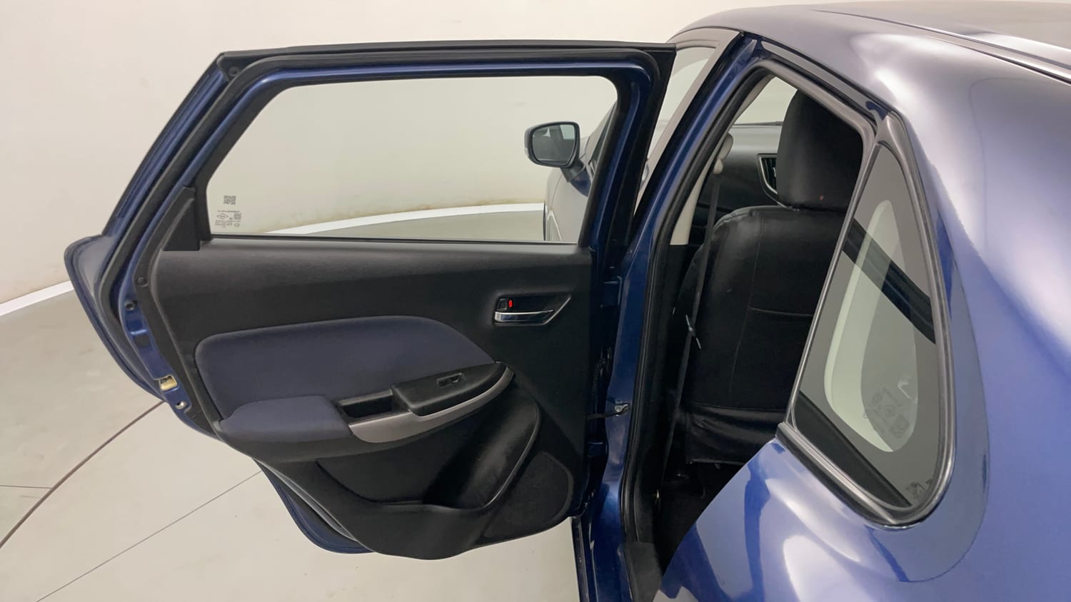 Used 2019 Maruti Suzuki Baleno Delta 1.2 Petrol Manual interior LEFT REAR DOOR OPEN VIEW