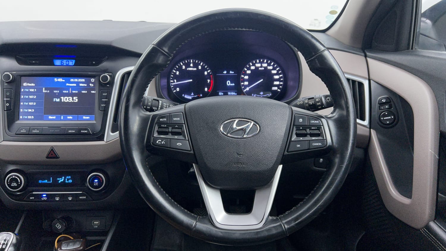 Used 2020 Hyundai Creta SX 1.6 (O) Petrol Petrol Manual interior STEERING VIEW