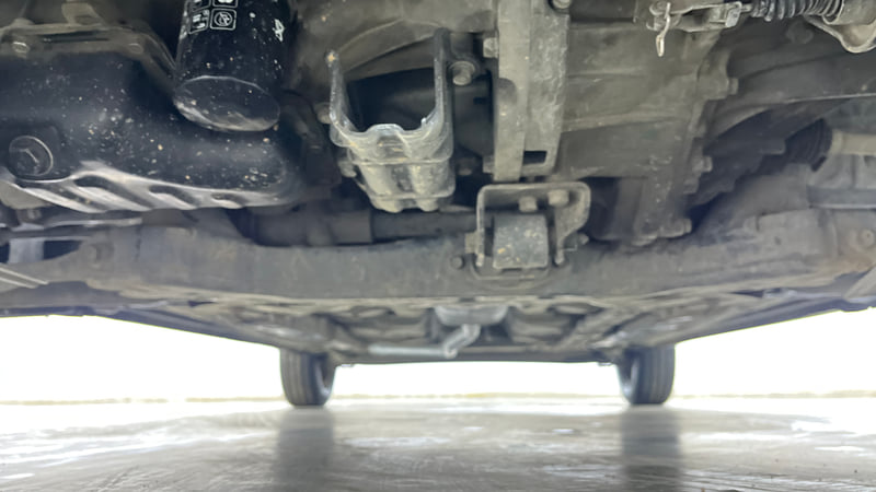 Used 2014 Hyundai Grand i10 Sportz 1.2 Kappa VTVT Petrol Manual extra FRONT LEFT UNDERBODY VIEW