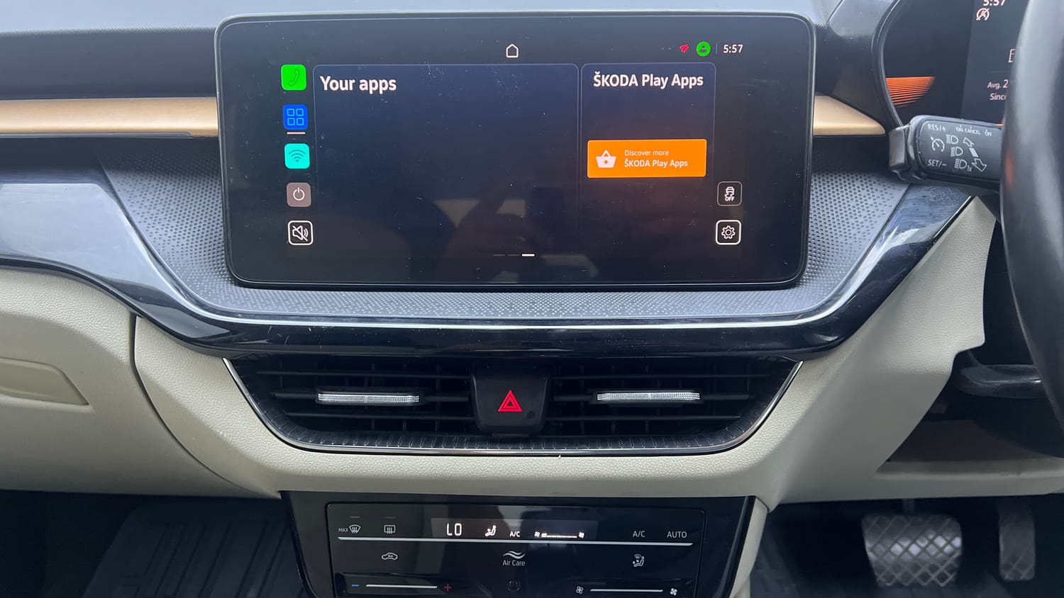 Used 2025 Skoda Slavia Style 1.0L TSI AT Petrol Automatic interior MUSIC SYSTEM & AC CONTROL VIEW