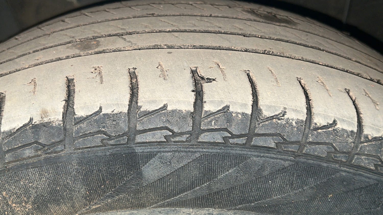 Used 2021 Hyundai Creta SX (O) 1.5 Petrol IVT Petrol Automatic tyres LEFT FRONT TYRE TREAD VIEW