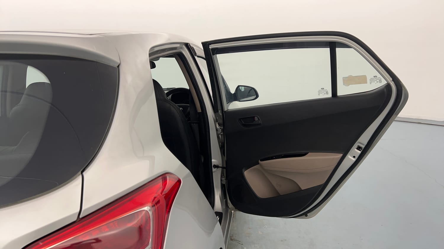 Used 2015 Hyundai Grand i10 Magna 1.2 Kappa VTVT Petrol Manual interior RIGHT REAR DOOR OPEN VIEW