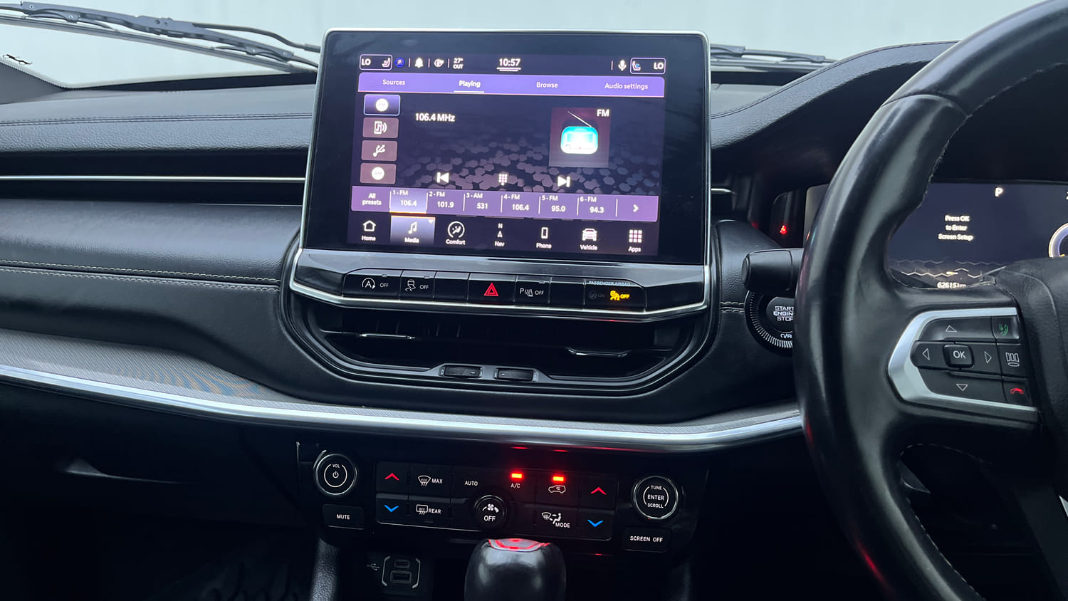 Used 2022 Jeep Compass Model S (O) Diesel 4x4 AT Diesel Automatic interior MUSIC SYSTEM & AC CONTROL VIEW
