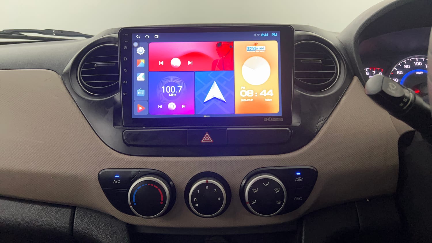 Used 2015 Hyundai Grand i10 Magna 1.2 Kappa VTVT Petrol Manual interior MUSIC SYSTEM & AC CONTROL VIEW