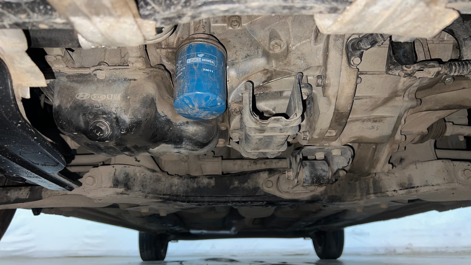 Used 2017 Hyundai Grand i10 Sportz 1.2 Kappa VTVT Petrol Manual extra FRONT LEFT UNDERBODY VIEW