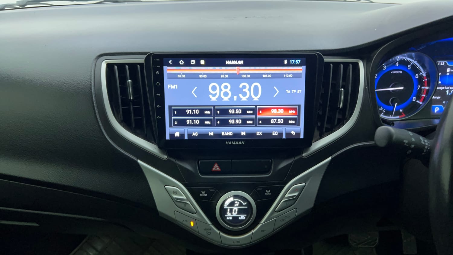 Used 2018 Maruti Suzuki Baleno Zeta 1.2 AT Petrol Automatic interior MUSIC SYSTEM & AC CONTROL VIEW