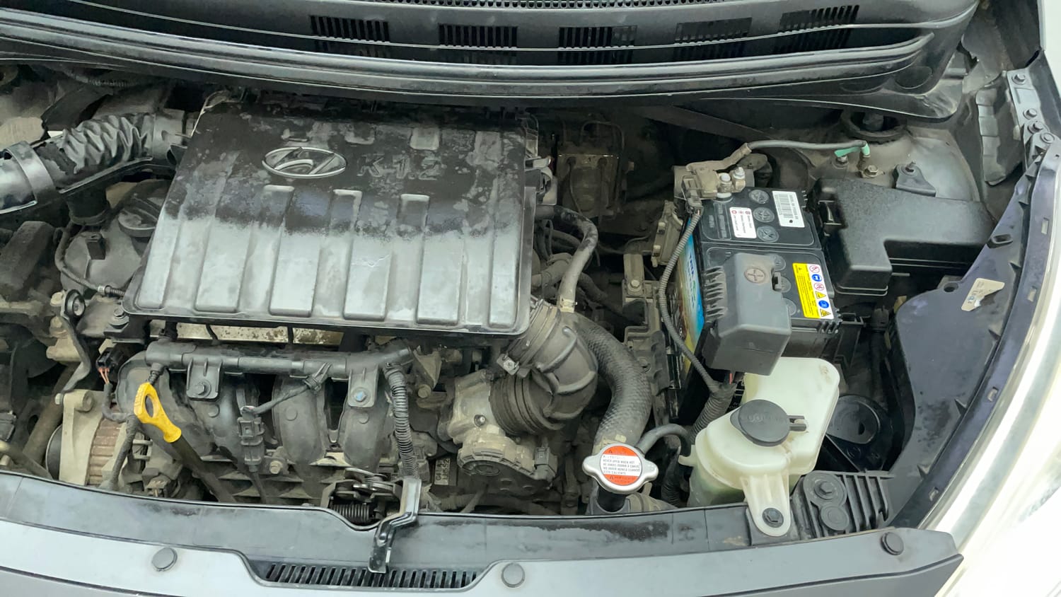 Used 2017 Hyundai Grand i10 Sportz (O) AT 1.2 Kappa VTVT Petrol Automatic engine ENGINE LEFT SIDE VIEW