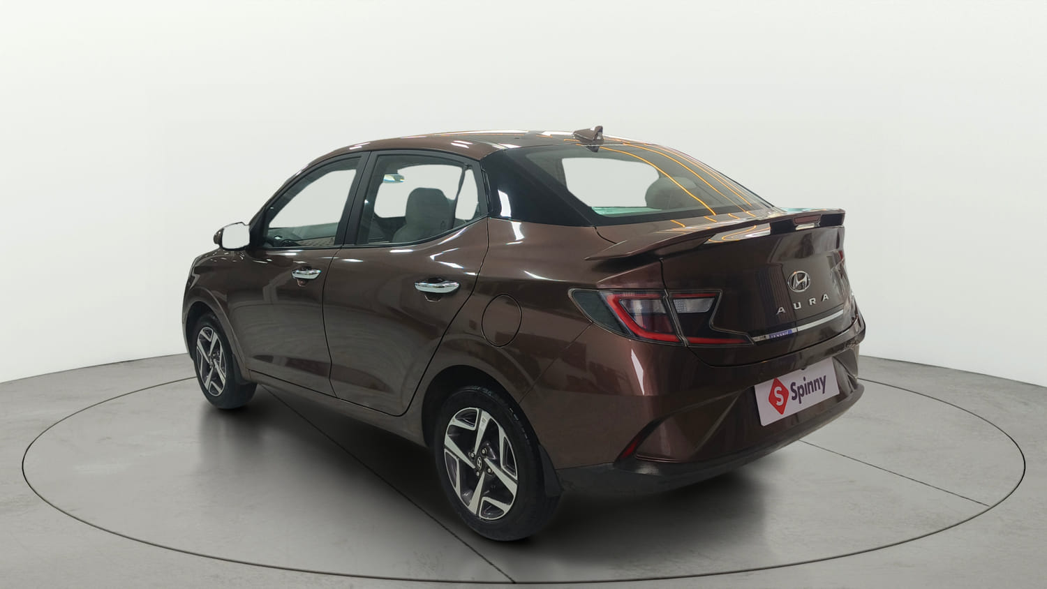 Used 2022 Hyundai Aura SX 1.2 Petrol Petrol Manual exterior LEFT REAR CORNER VIEW
