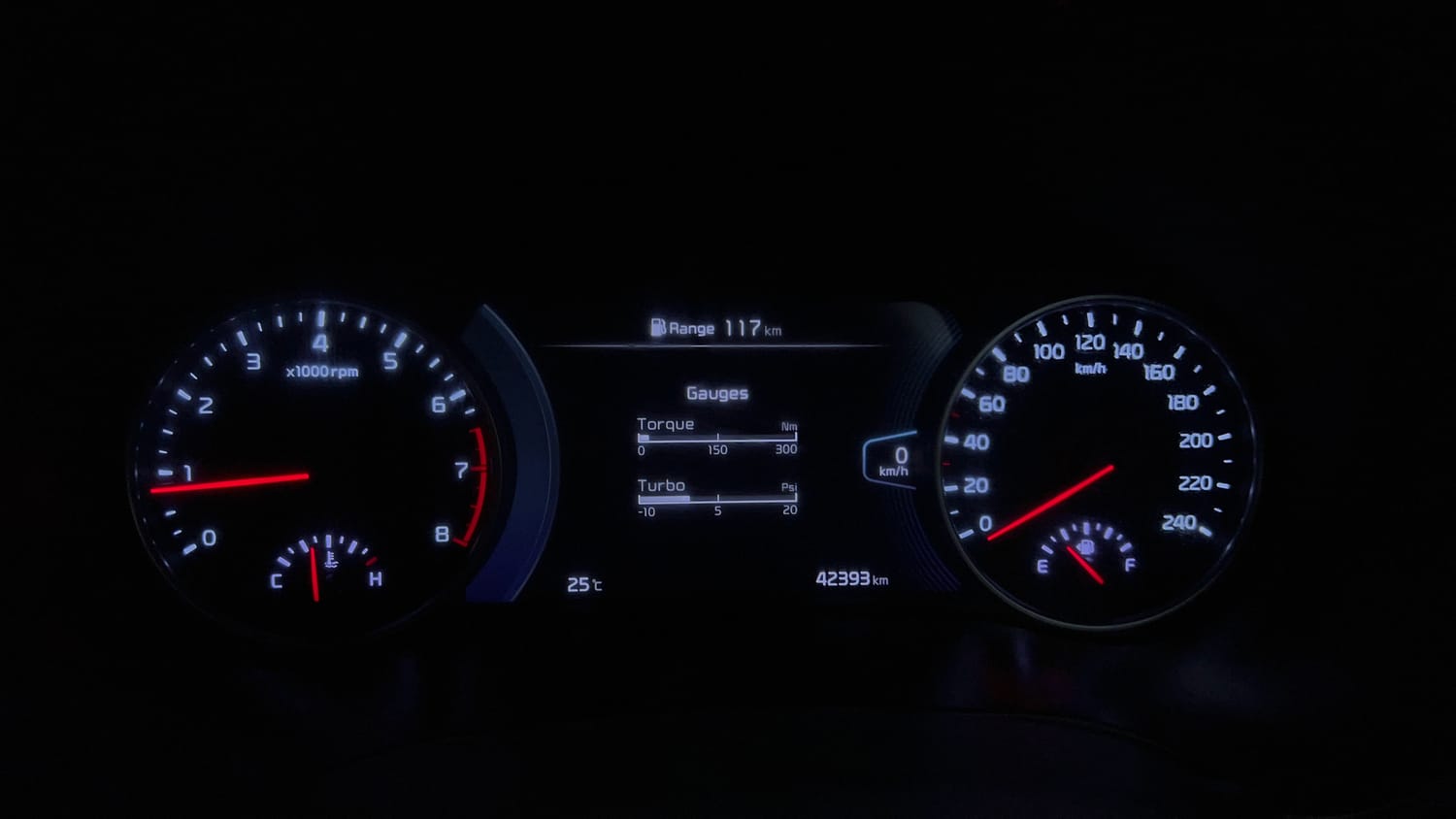 Used 2020 Kia Seltos GTX Plus 1.4 Petrol Manual interior CLUSTERMETER VIEW