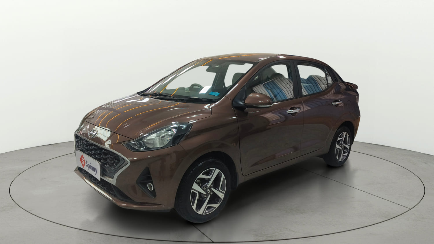 Used 2022 Hyundai Aura SX 1.2 Petrol Petrol Manual exterior LEFT FRONT CORNER VIEW