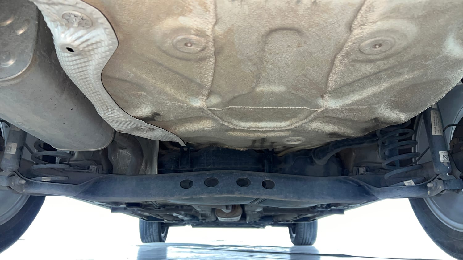 Used 2024 Volkswagen Virtus Highline 1.0 TSI MT Petrol Manual extra REAR UNDERBODY VIEW (TAKEN FROM REAR)