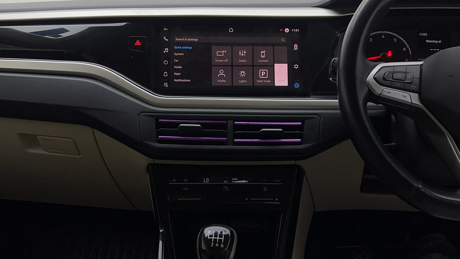 Used 2024 Volkswagen Virtus Highline 1.0 TSI MT Petrol Manual interior MUSIC SYSTEM & AC CONTROL VIEW