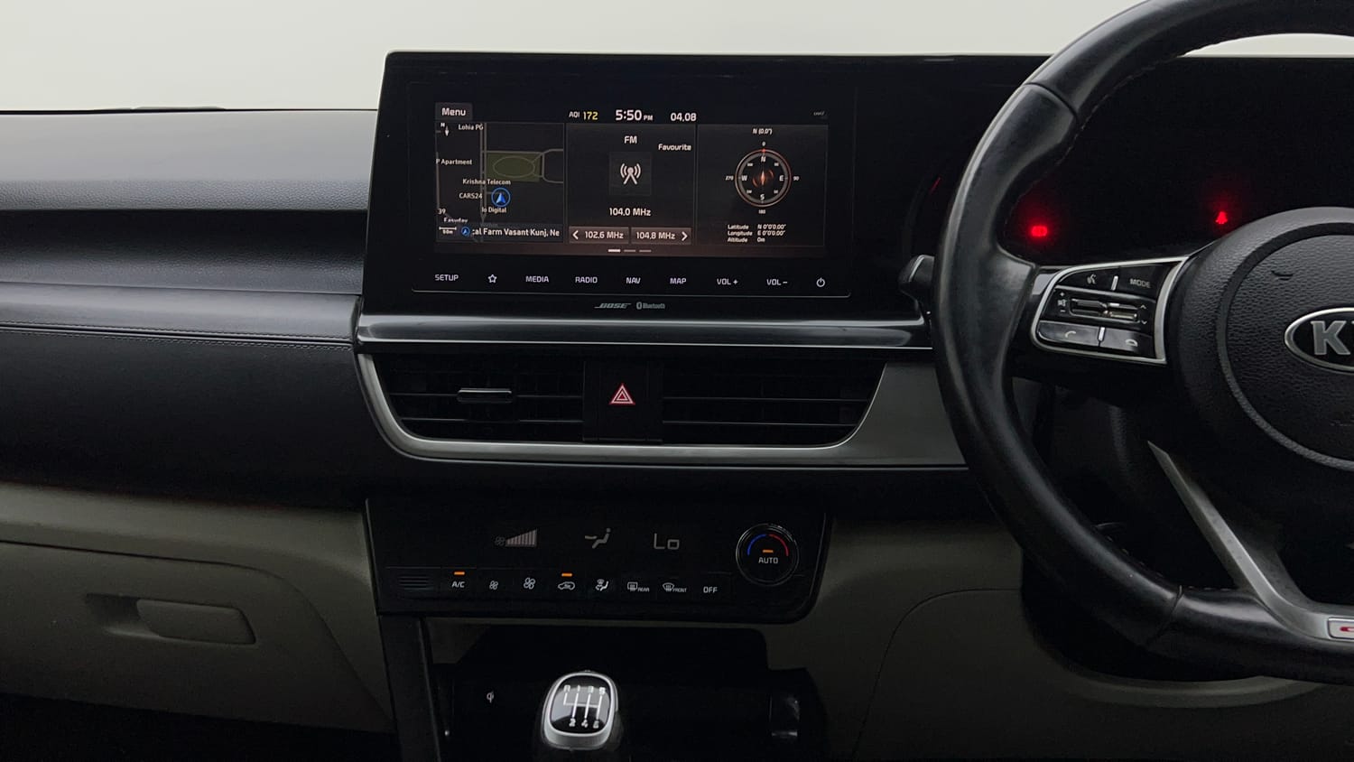 Used 2020 Kia Seltos GTX Plus 1.4 Petrol Manual interior MUSIC SYSTEM & AC CONTROL VIEW