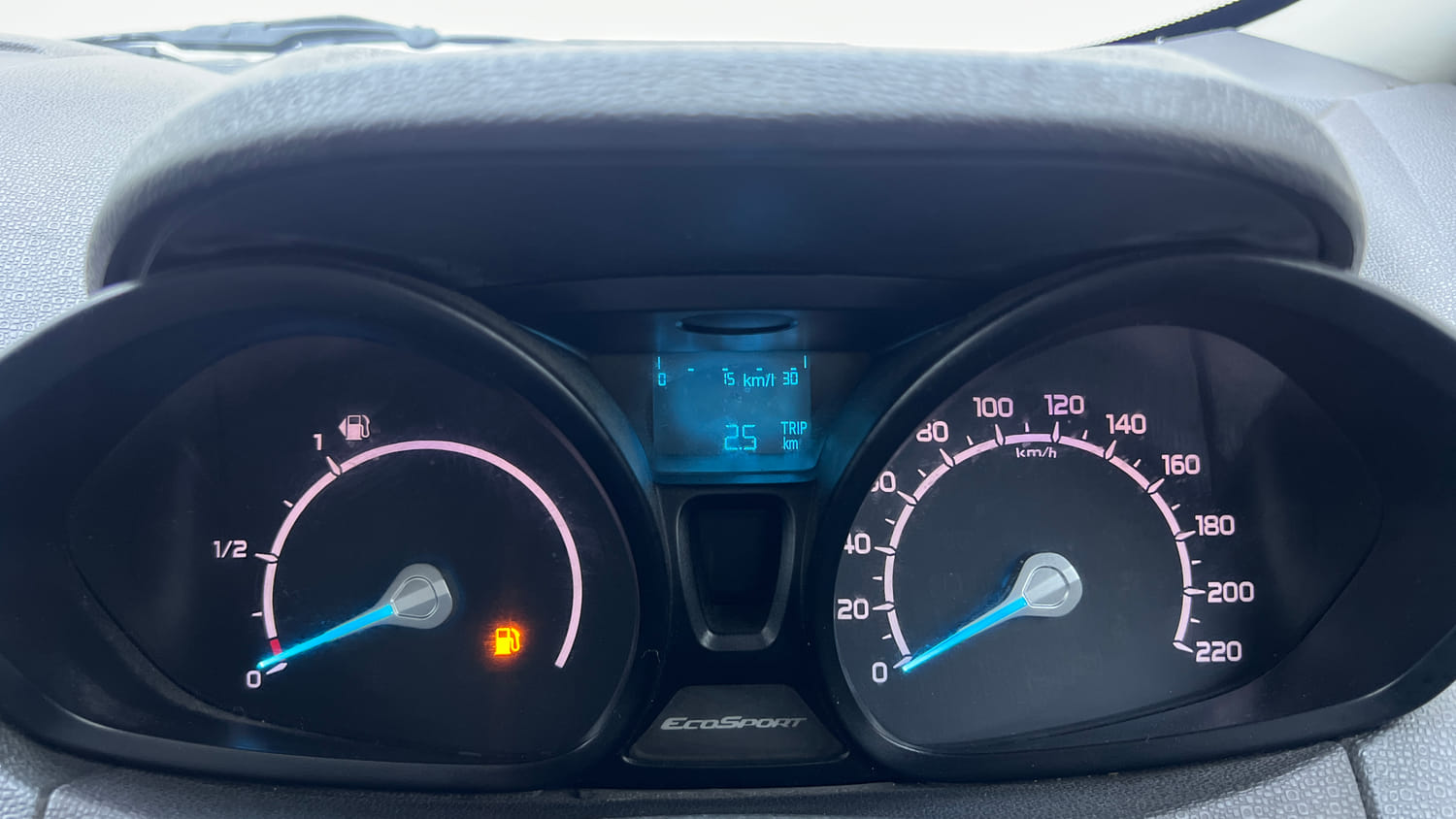 Used 2015 Ford EcoSport Ambiente 1.5 TDCi Diesel Manual interior CLUSTERMETER VIEW