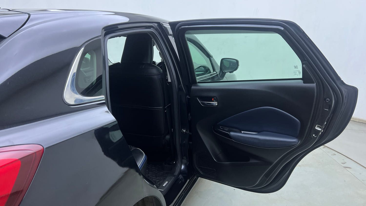Used 2023 Maruti Suzuki Baleno Alpha MT Petrol Manual interior RIGHT REAR DOOR OPEN VIEW