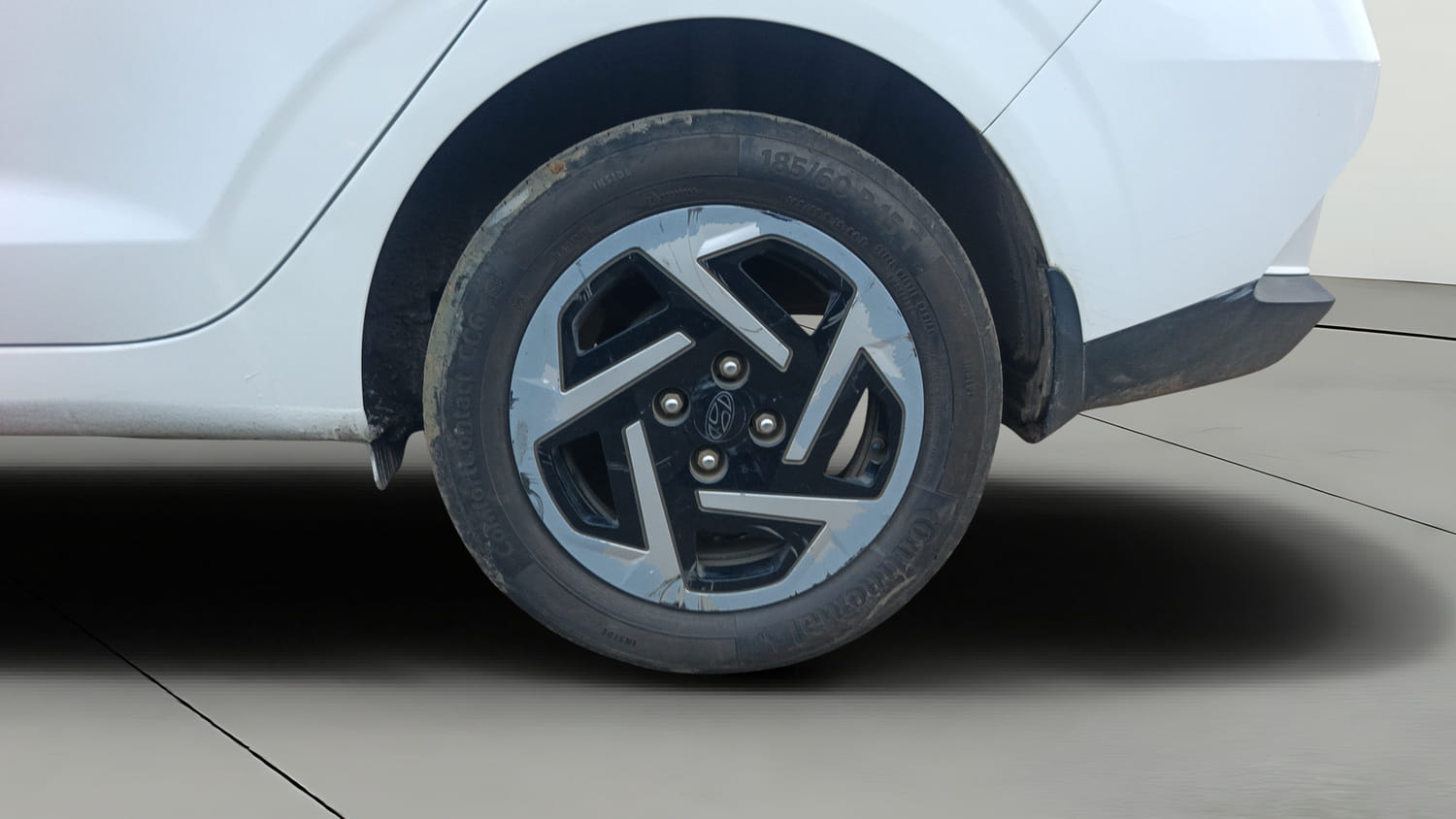 Used 2024 Hyundai Aura S 1.2 Petrol Petrol Manual tyres LEFT REAR TYRE RIM VIEW