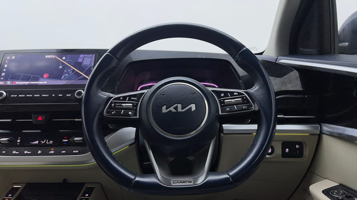 Used 2022 Kia Carens Luxury Plus 1.4 Petrol DCT 7 STR Petrol Automatic interior STEERING VIEW