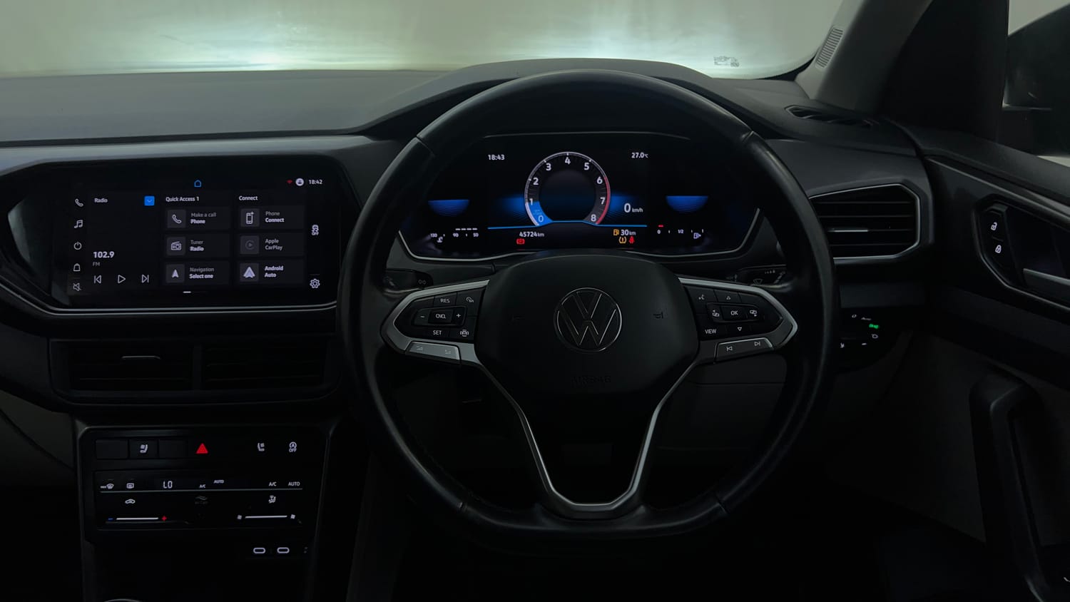 Used 2023 Volkswagen Taigun Topline 1.0 TSI MT Petrol Manual interior STEERING VIEW