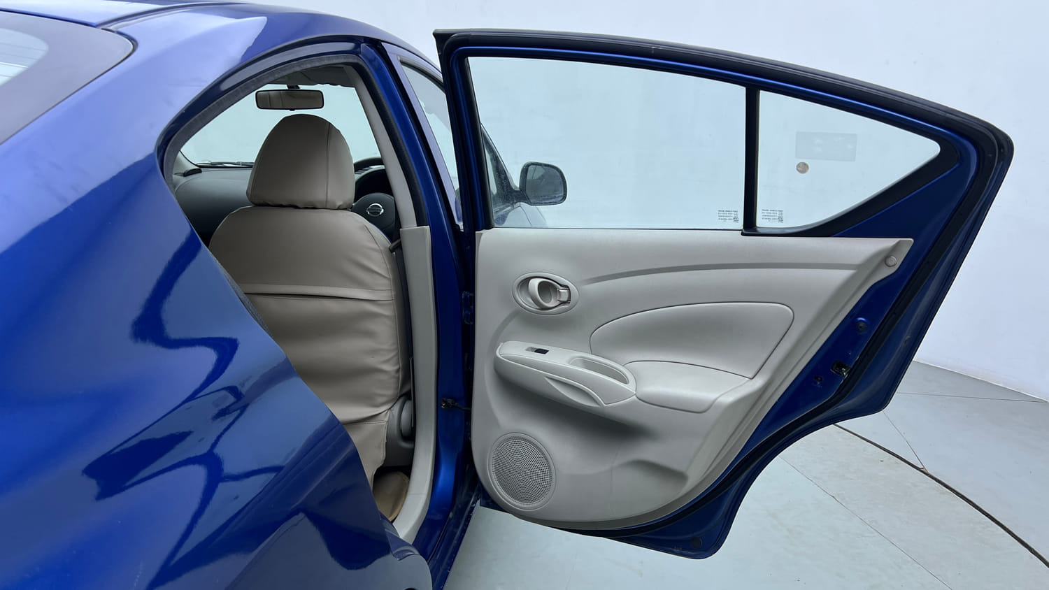 Used 2013 Nissan Sunny XL Petrol Manual interior RIGHT REAR DOOR OPEN VIEW