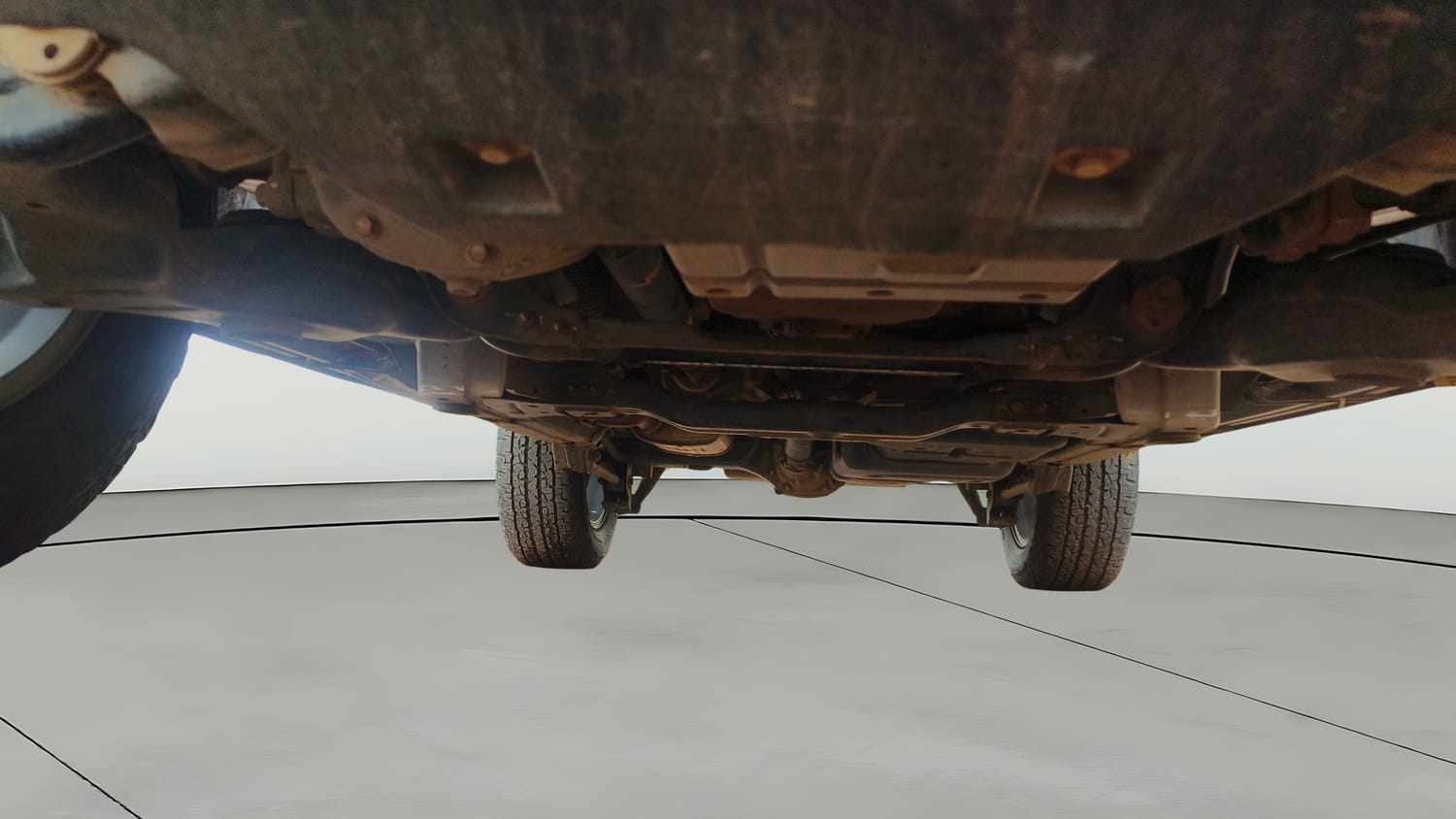 Used 2024 Mahindra Thar LX Hard Top Petrol MT 4WD Petrol Manual extra FRONT LEFT UNDERBODY VIEW