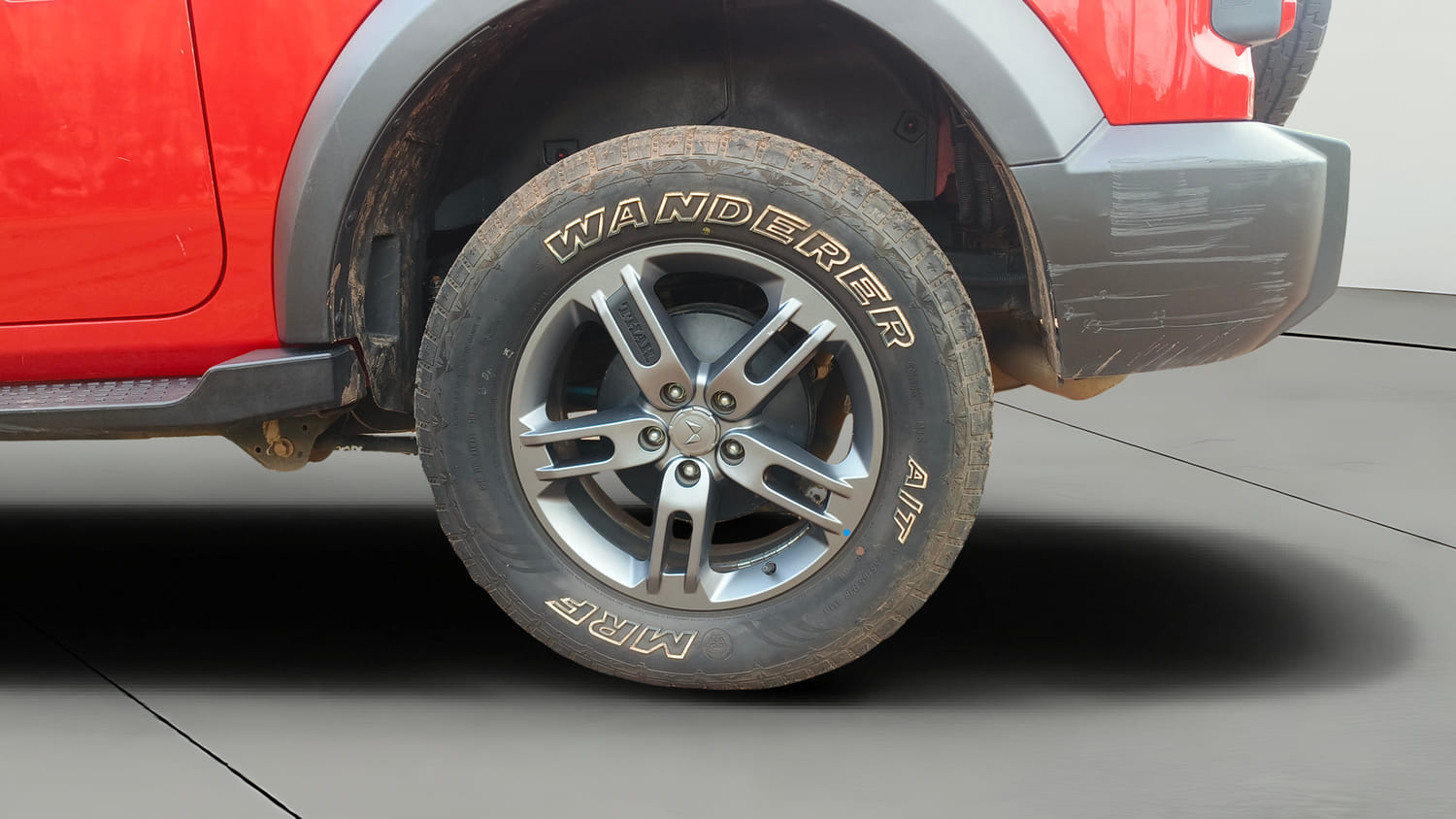 Used 2024 Mahindra Thar LX Hard Top Petrol MT 4WD Petrol Manual tyres LEFT REAR TYRE RIM VIEW