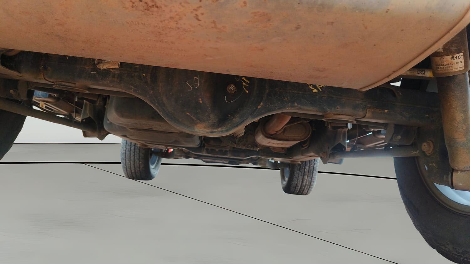 Used 2024 Mahindra Thar LX Hard Top Petrol MT 4WD Petrol Manual extra REAR UNDERBODY VIEW (TAKEN FROM REAR)
