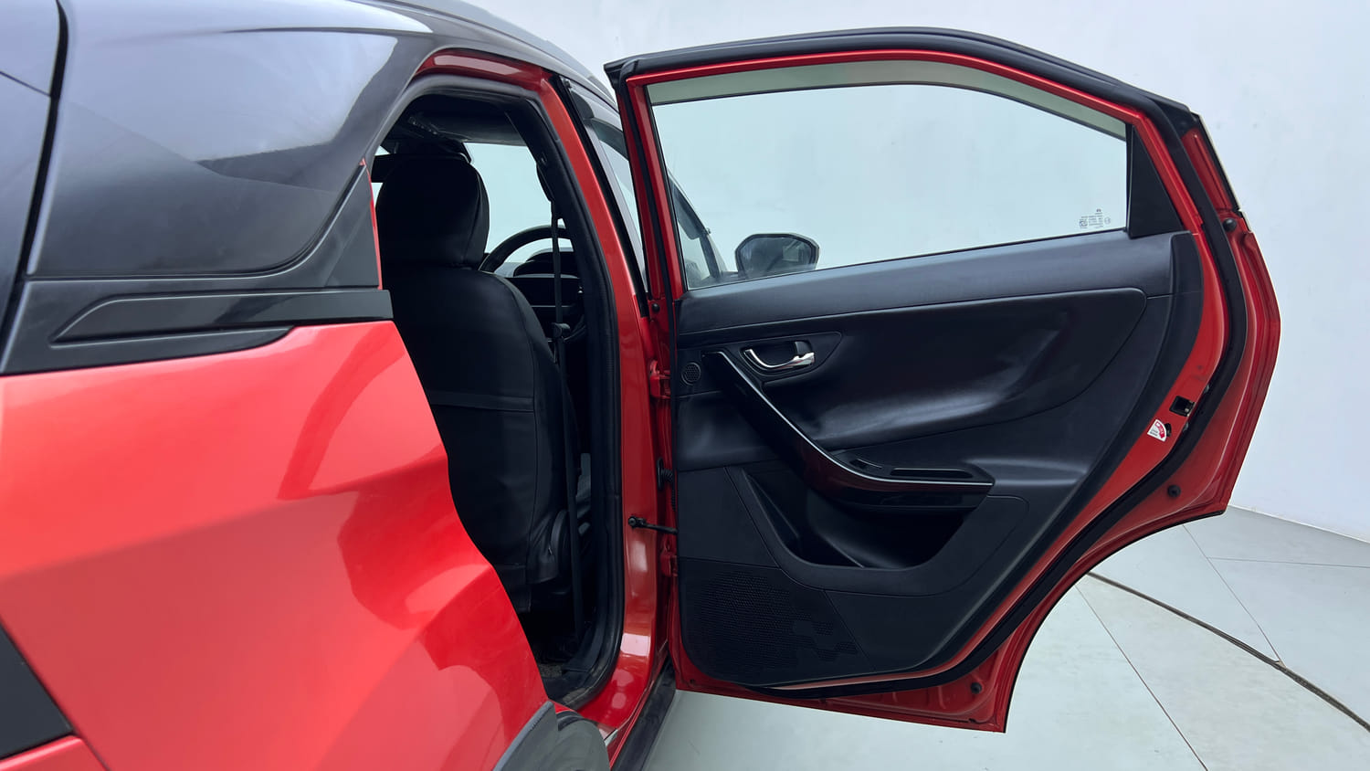 Used 2023 Tata Nexon Fearless 1.2 Revotron Petrol 7DCA DT Petrol Automatic interior RIGHT REAR DOOR OPEN VIEW