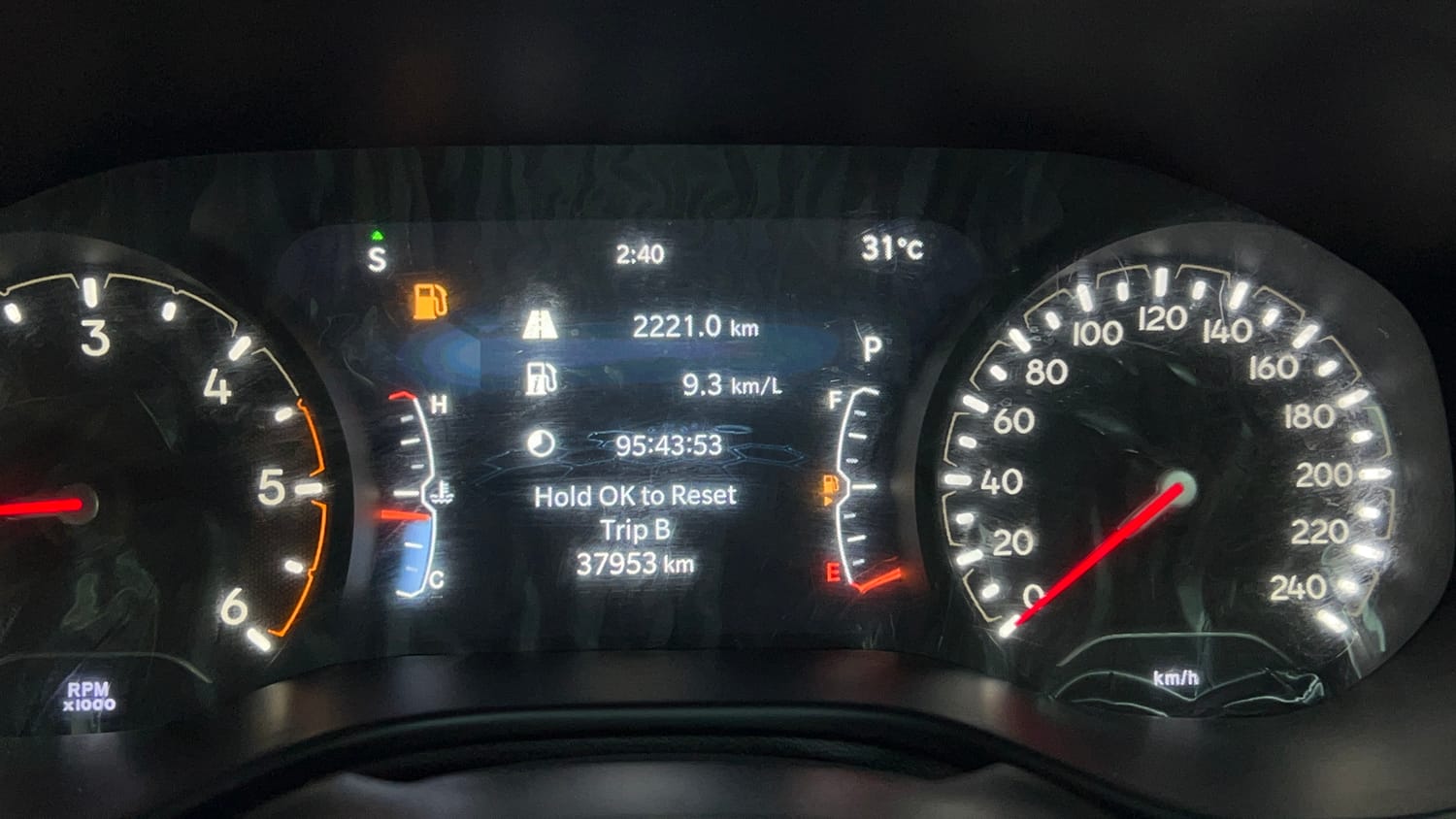 Used 2024 Jeep Compass Limited (O) 2.0 Diesel AT Diesel Automatic interior CLUSTERMETER VIEW
