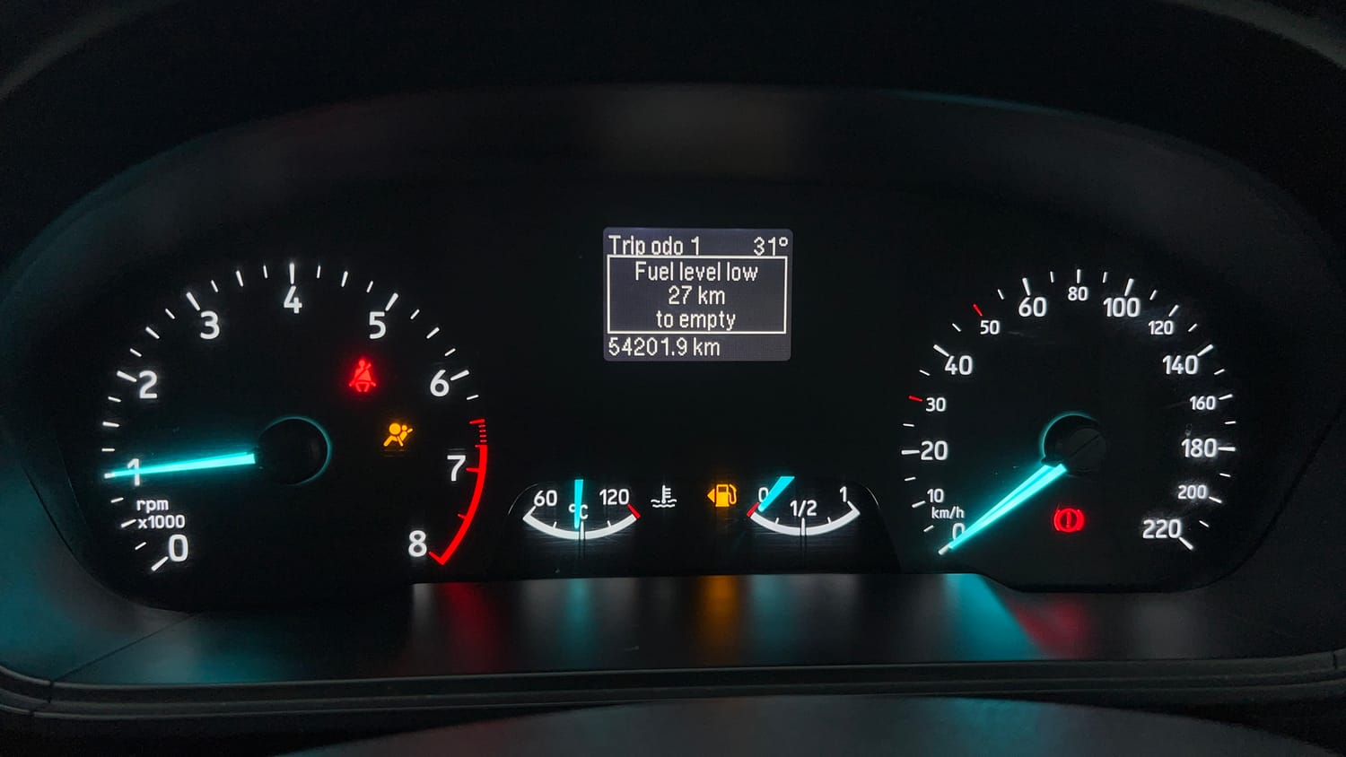 Used 2018 Ford EcoSport Titanium + 1.5L Ti-VCT Petrol Manual interior CLUSTERMETER VIEW
