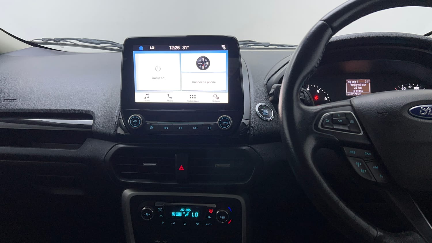 Used 2018 Ford EcoSport Titanium + 1.5L Ti-VCT Petrol Manual interior MUSIC SYSTEM & AC CONTROL VIEW
