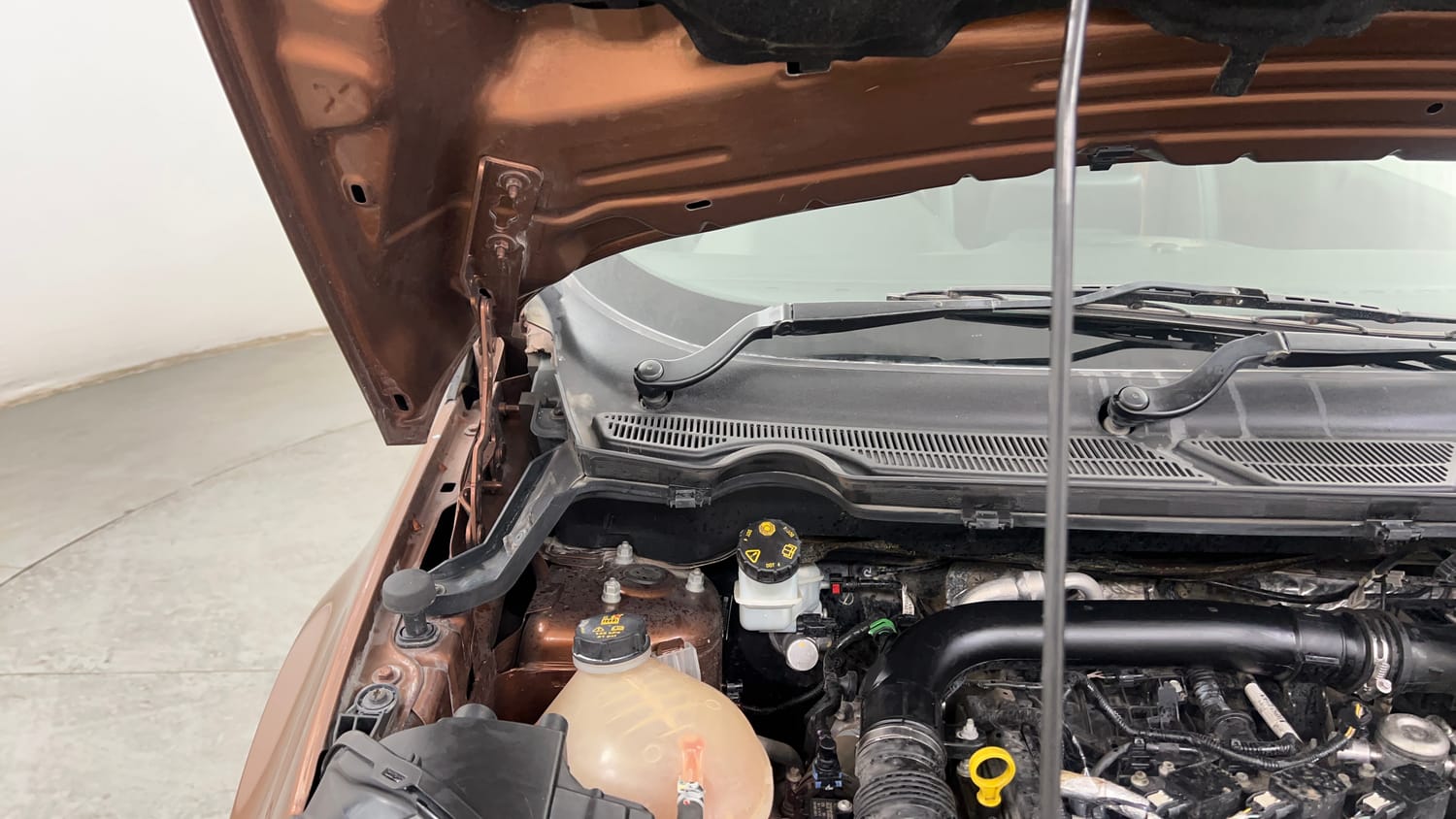 Used 2019 Ford EcoSport S Petrol Petrol Manual engine ENGINE RIGHT SIDE HINGE & APRON VIEW