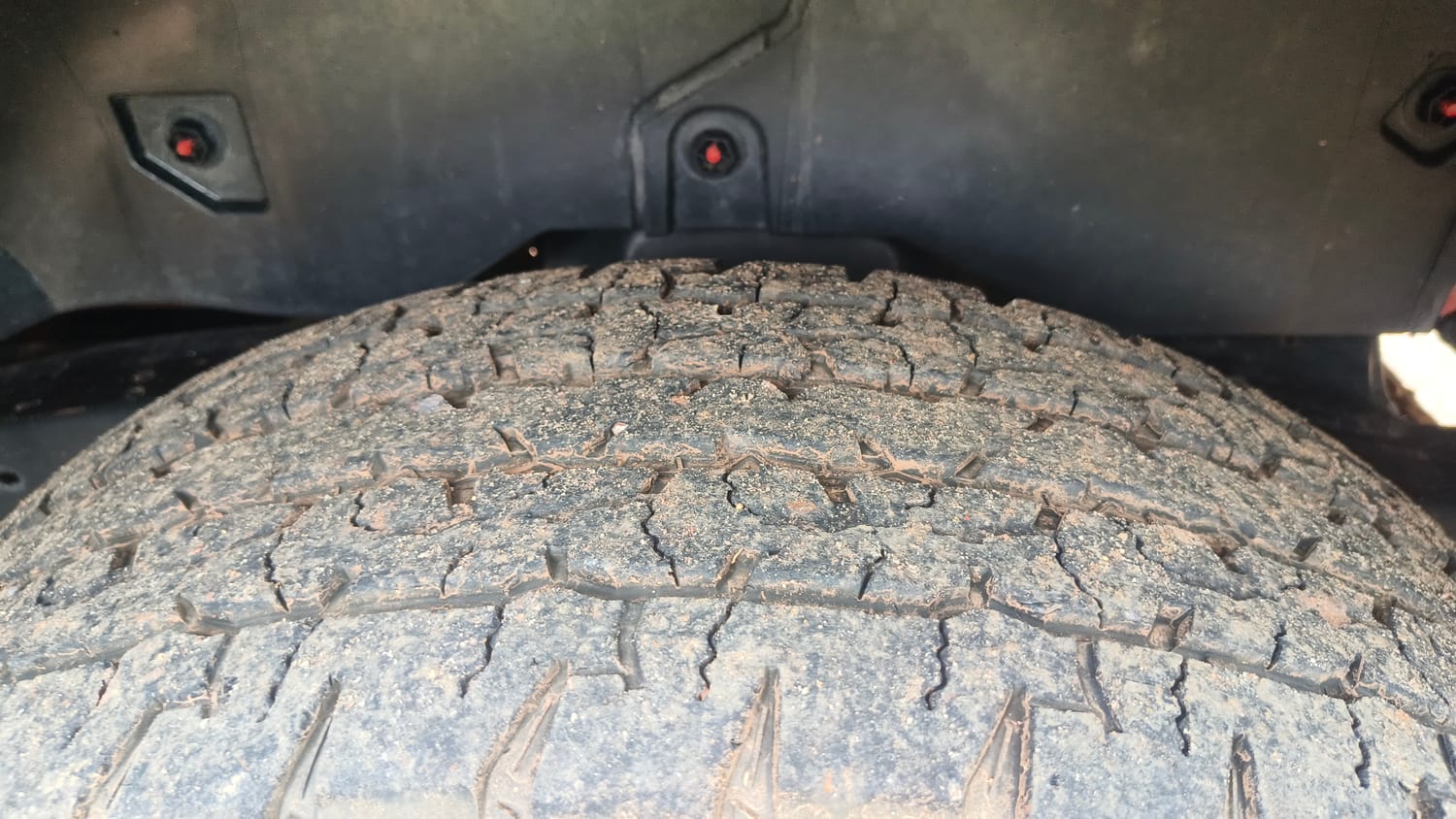 Used 2024 Mahindra Thar LX Hard Top Petrol MT 4WD Petrol Manual tyres LEFT REAR TYRE TREAD VIEW