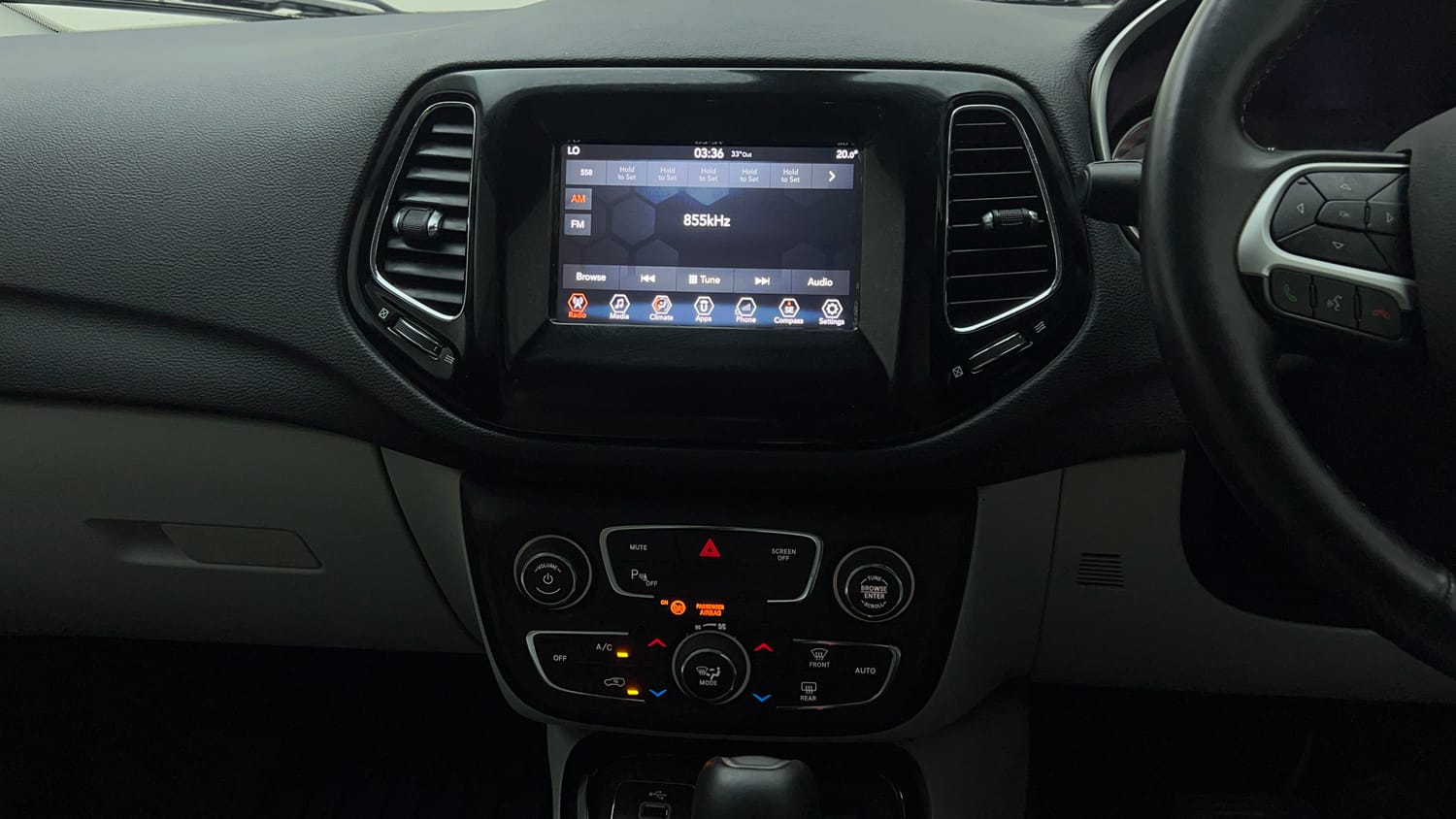 Used 2017 Jeep Compass Limited 1.4 Petrol AT Petrol Automatic interior MUSIC SYSTEM & AC CONTROL VIEW
