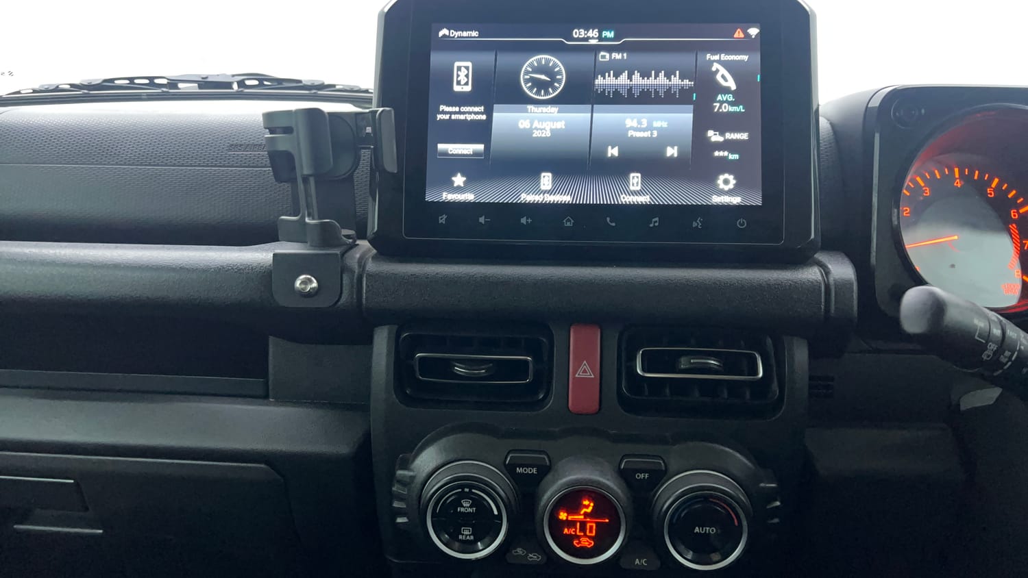 Used 2023 Maruti Suzuki Jimny Alpha AT Petrol Automatic interior MUSIC SYSTEM & AC CONTROL VIEW