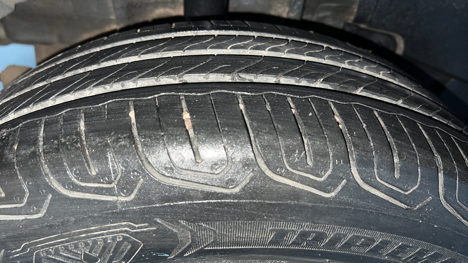 Used 2021 Tata Tigor XZ Petrol Manual tyres RIGHT REAR TYRE TREAD VIEW