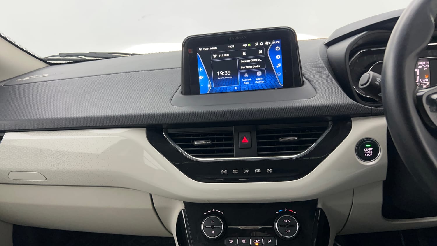 Used 2023 Tata Nexon XZ Plus LUXS Diesel Diesel Manual interior MUSIC SYSTEM & AC CONTROL VIEW