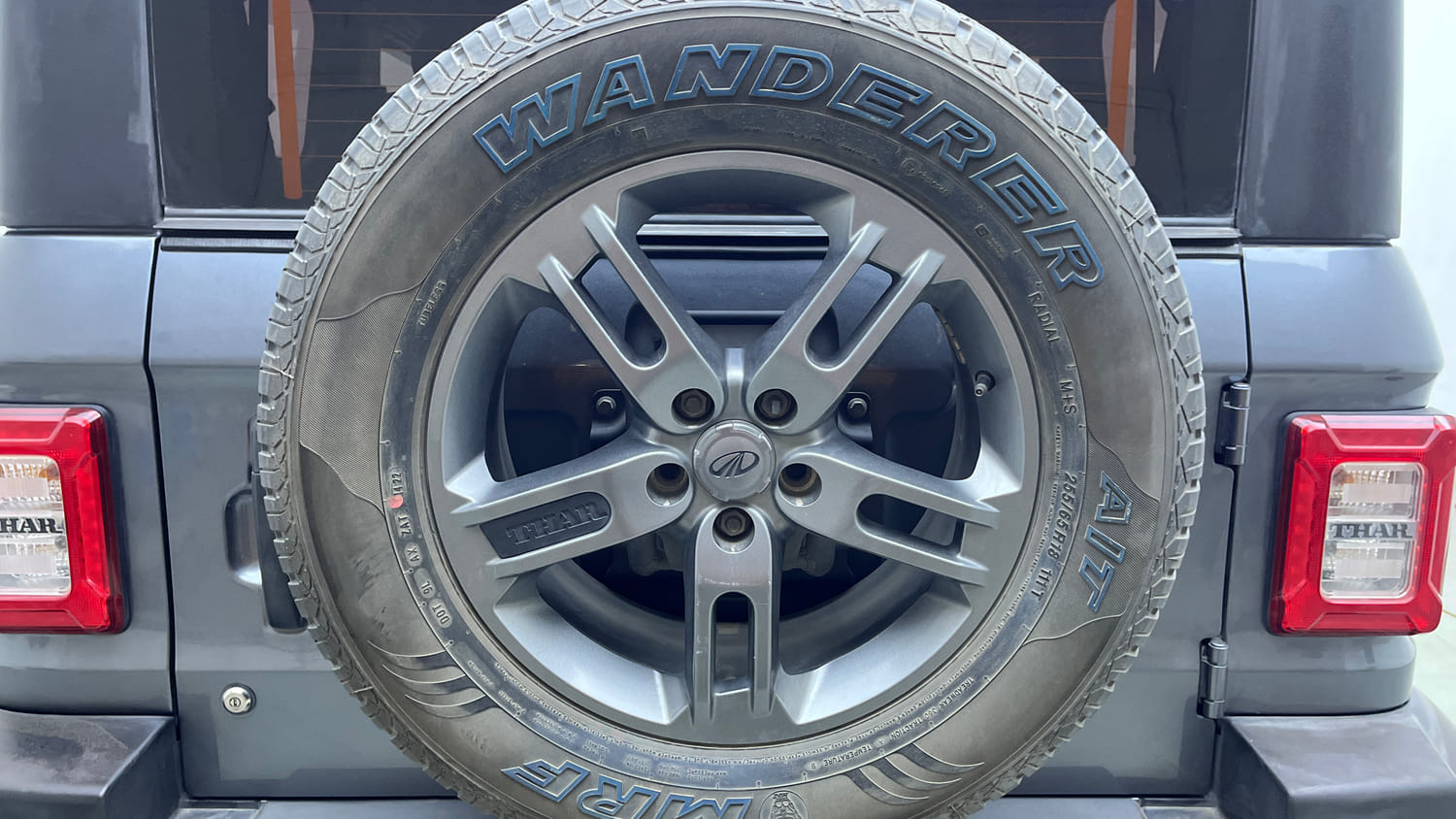 Used 2022 mahindra Thar LX Hard Top Diesel MT 4WD Diesel Manual tyres SPARE TYRE VIEW