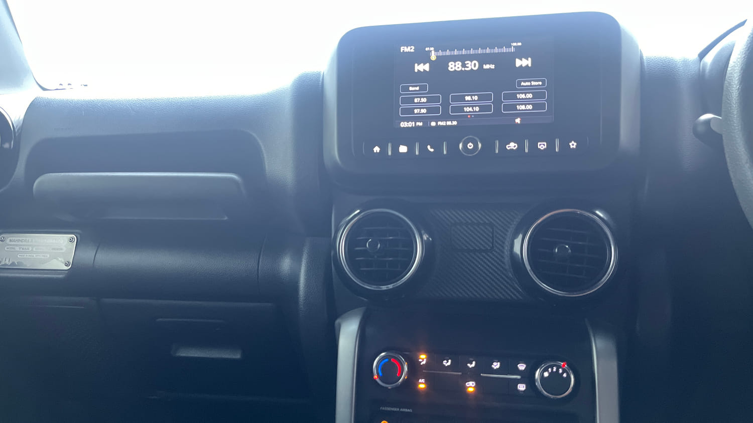 Used 2022 mahindra Thar LX Hard Top Diesel MT 4WD Diesel Manual interior MUSIC SYSTEM & AC CONTROL VIEW