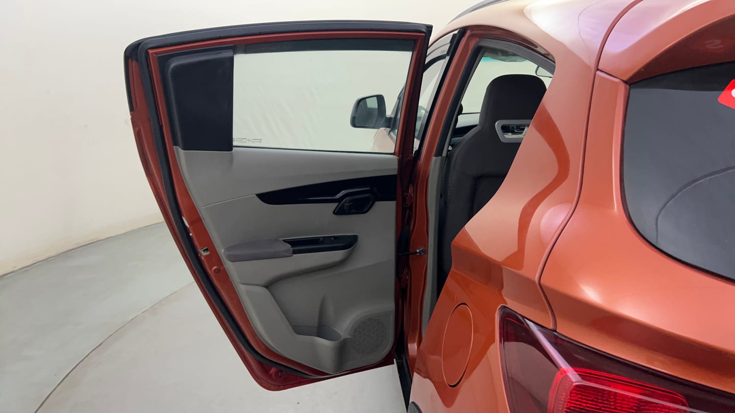 Used 2016 Mahindra KUV100 K6+ 6 STR Petrol Manual interior LEFT REAR DOOR OPEN VIEW