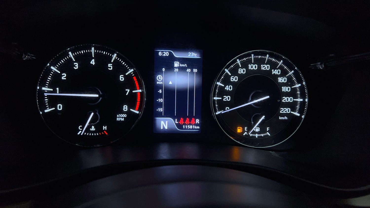 Used 2025 Toyota Glanza V AMT Petrol Automatic interior CLUSTERMETER VIEW
