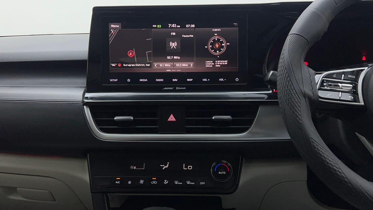 Used 2020 kia Seltos GTX Plus DCT 1.4 Petrol Automatic interior MUSIC SYSTEM & AC CONTROL VIEW