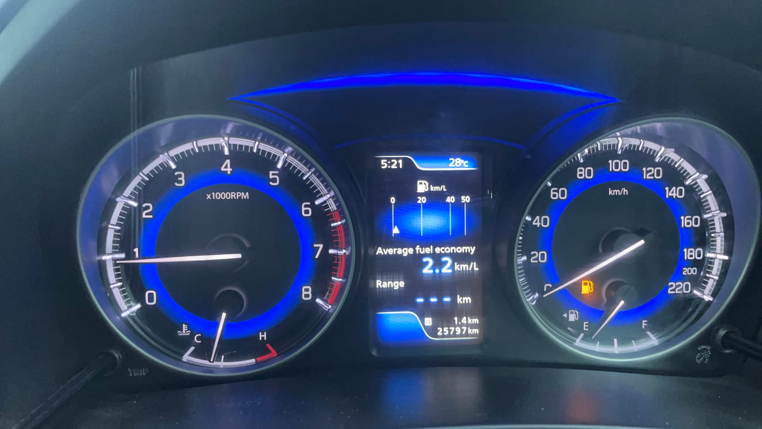 Used 2017 Maruti Suzuki Baleno RS 1.0 Petrol Manual interior CLUSTERMETER VIEW