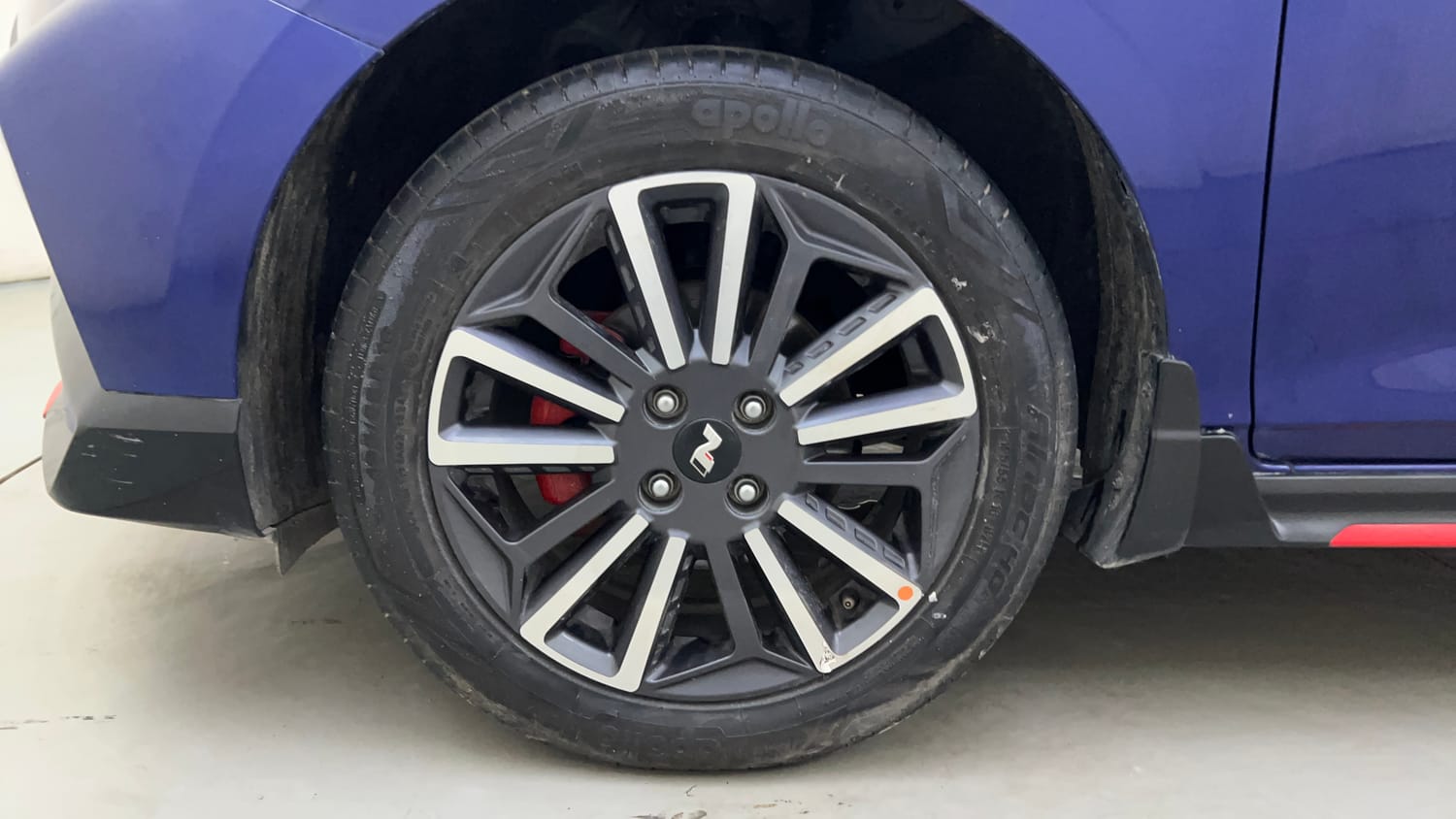 Used 2022 Hyundai i20 N Line N8 1.0 Turbo DCT Dual Tone Petrol Automatic tyres LEFT FRONT TYRE RIM VIEW