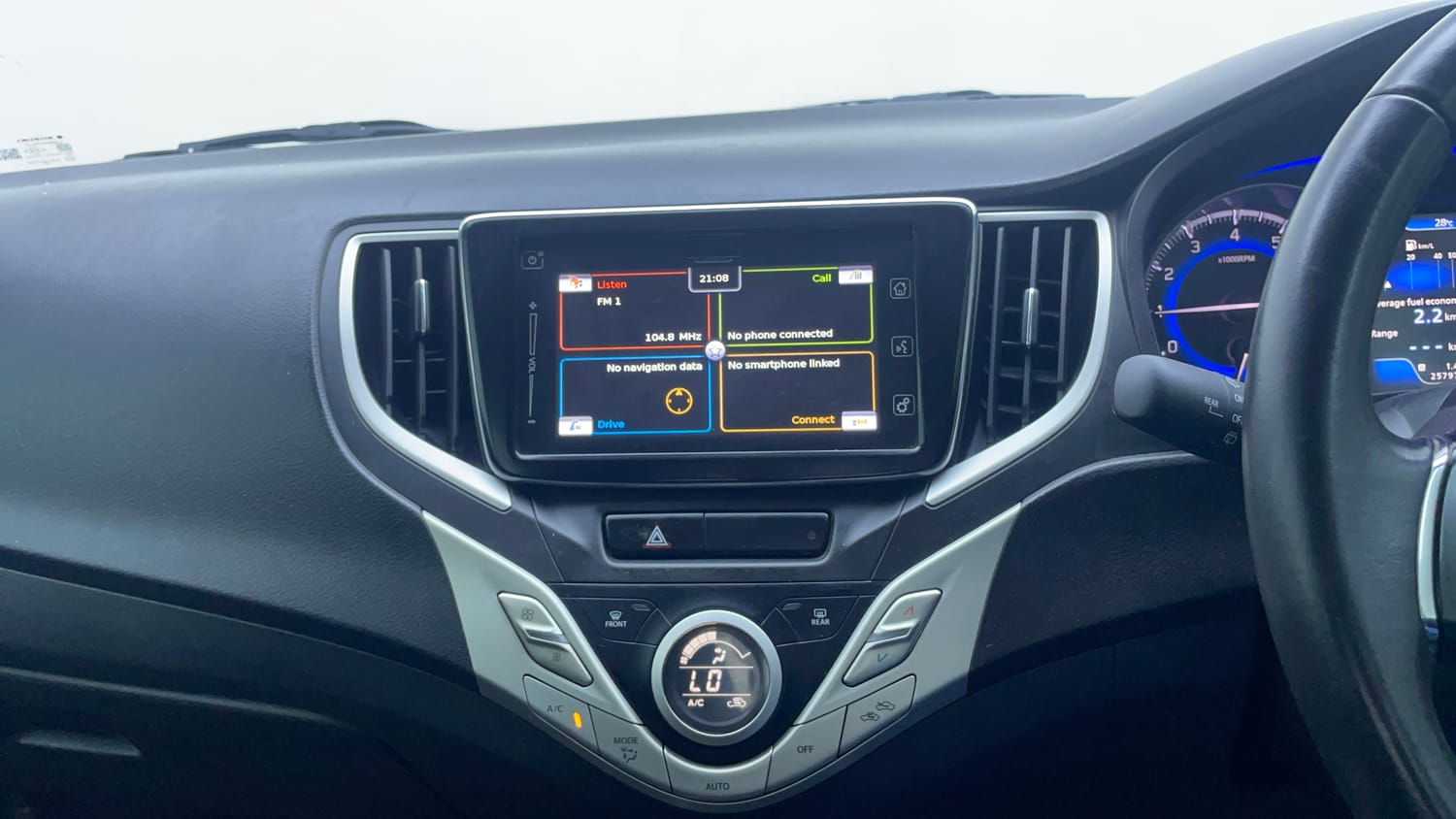 Used 2017 Maruti Suzuki Baleno RS 1.0 Petrol Manual interior MUSIC SYSTEM & AC CONTROL VIEW