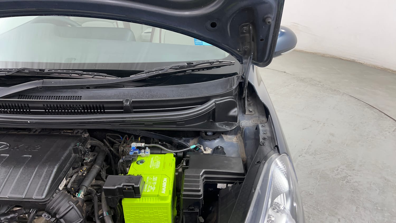 Used 2023 Hyundai Aura SX 1.2 CNG Cng Manual engine ENGINE LEFT SIDE HINGE & APRON VIEW